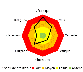 Graphique pression adventices SEFRA 2020