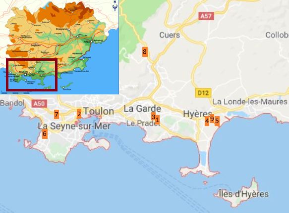 Localisation des exploitations membres du groupe 