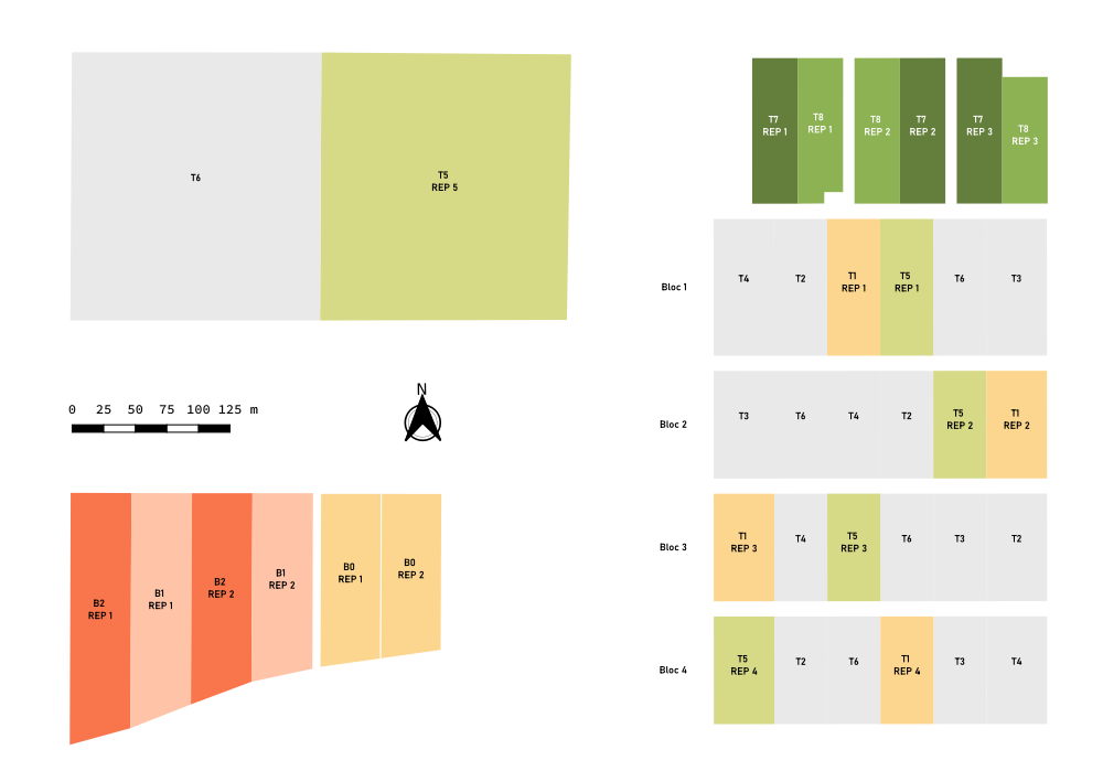 Cartographie du parcellaire expérimental du projet SystemEco+ 
