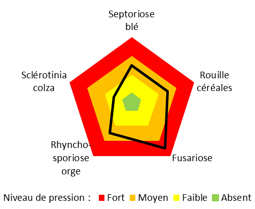 Graphique représentant le niveau de pression des maladie