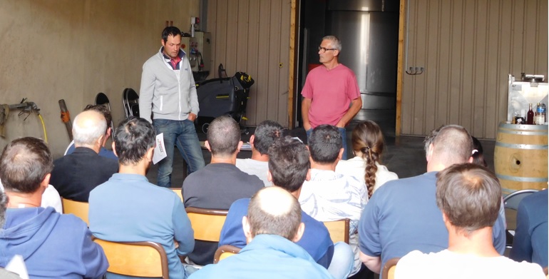 Internvention d'une Ferme DEPHY sur la mise en place de la méthode OPTIDOSE, soutenue par la maison Latour Ardèche