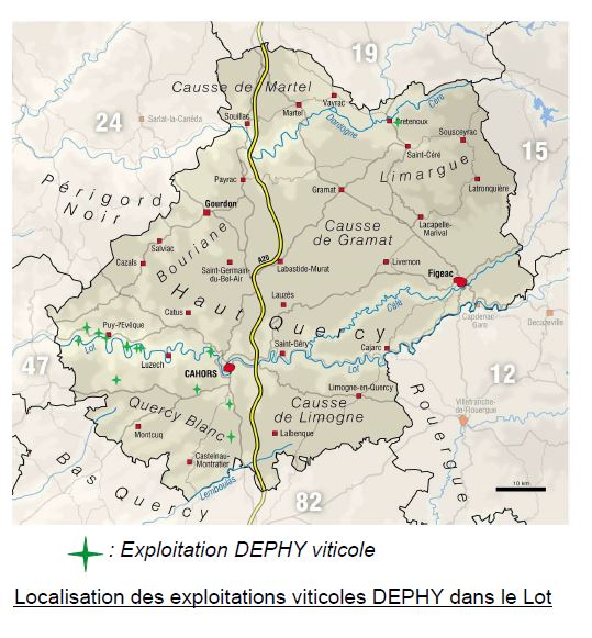 Localisation des exploitants