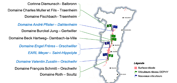 Carte des viticulteurs du groupe