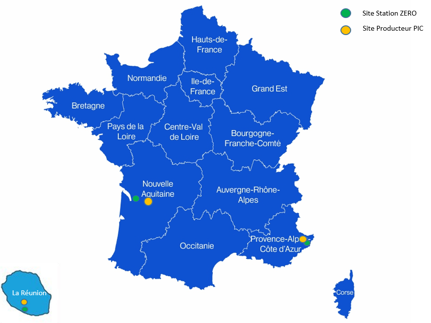 Cartographie des sites expérimentaux