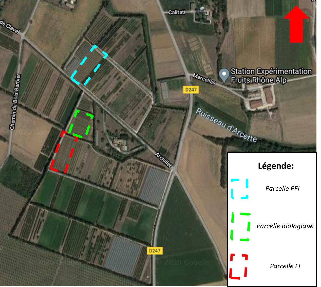 Schéma de la position de la parcelle par rapport à la SEFRA