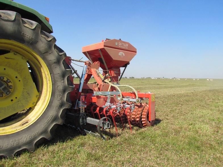 Sur-semis d'une prairie permanente