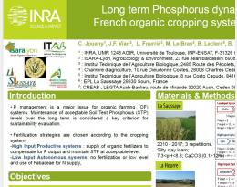 Long term phosphorus dynamics in a French organic cropping system network
