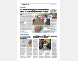 Journée "Travailler sur sol vivant" - Article journal - VarMatin 12-10-2017