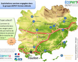 Carte des membres du groupe Un DEPHY en Oléiculture 2016-2021