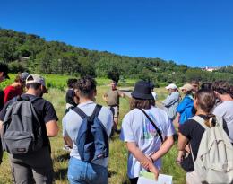 Journée de partage de connaissances à l'aide d'un viticulteur DEPHY auprès d'étudiants en BTS.