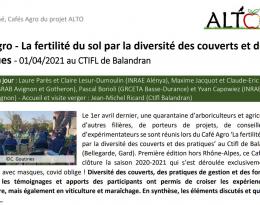 Café Agro 2021 - Couverts en verger pour la fertilité du sol