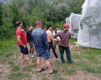 Réunion du groupe DEPHY suite à l'installation des premiers filets dans la vallée